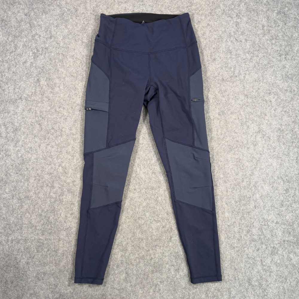PrAna Navy Blue Color Block Patchwork Rockland Leggings Women's Size Small